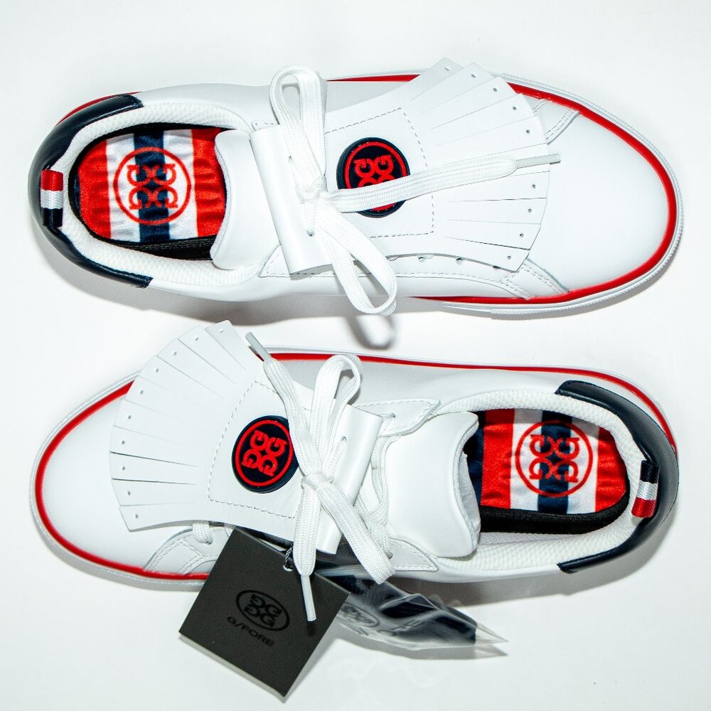 G/Fore Women's Kiltie Golf Shoes | Sno White Red Black | Size US 8 | G4LA23EF50